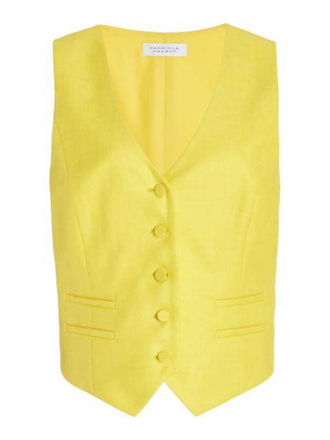 GABRIELA HEARST Coleridge Vest in Silk Wool with Linen