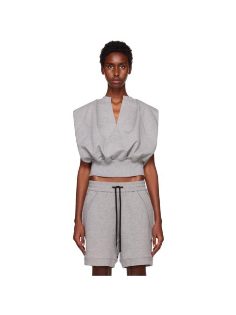 3.1 Phillip Lim Gray Gathered Tank Top