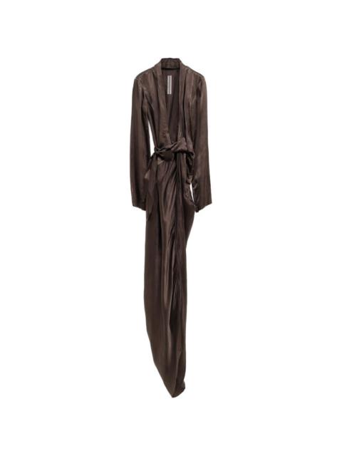 Rick Owens self-tie belt asymmetric dress