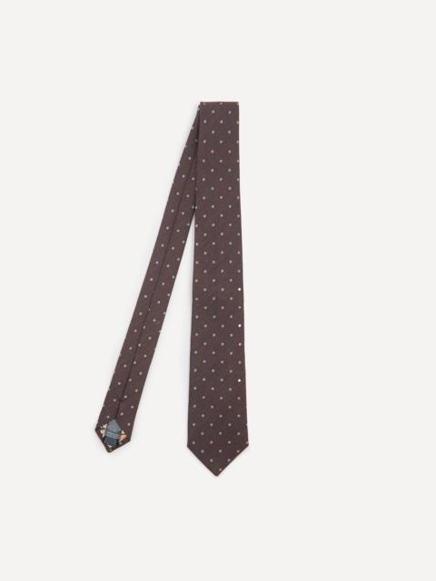 Paul Smith Brown Polka Dot Silk and Wool-Blend Tie