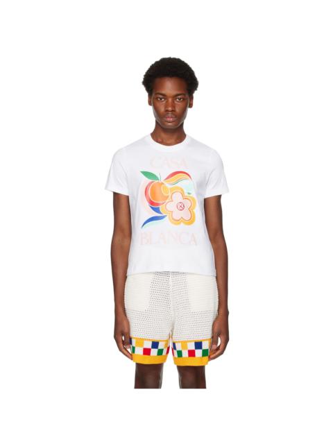 CASABLANCA White 'Le Pouvoir Des Fleurs' T-Shirt