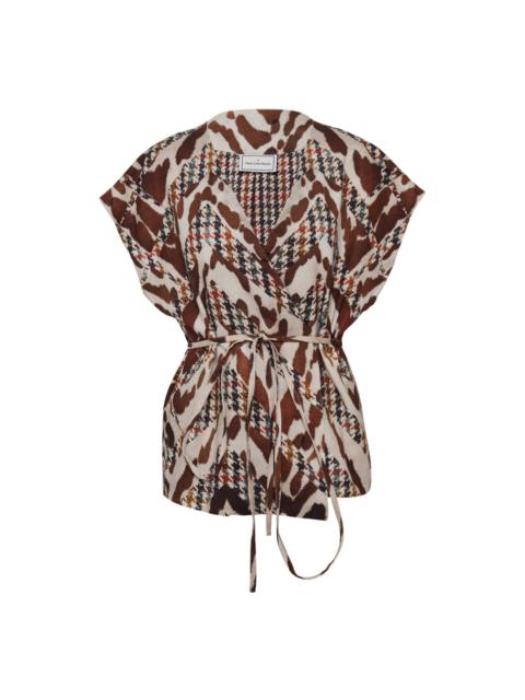 Pierre-Louis Mascia Pierre-Louis Mascia Printed Wrap Top