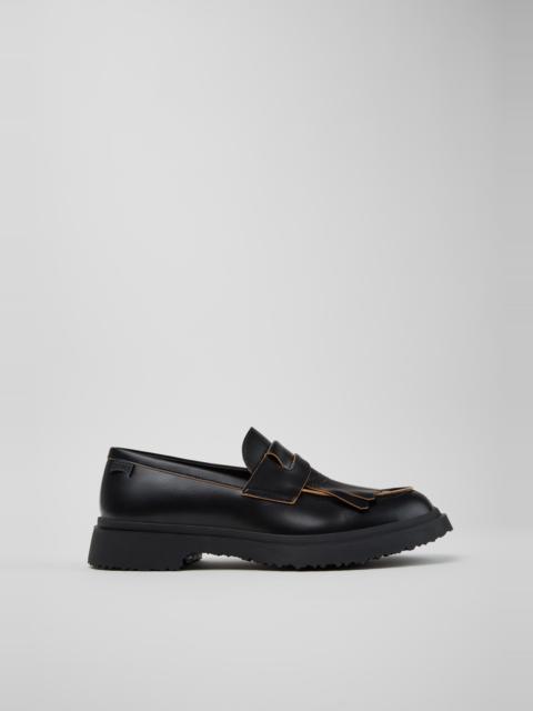 CAMPERLAB Black Leather Nautical Shoes for Men.