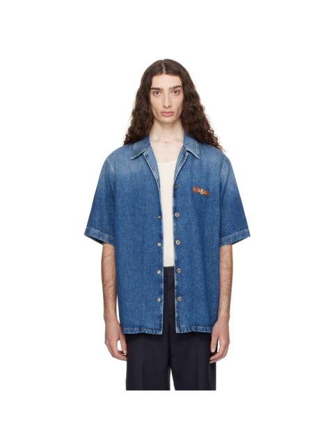 VERSACE Blue Medusa Biggie Denim Shirt