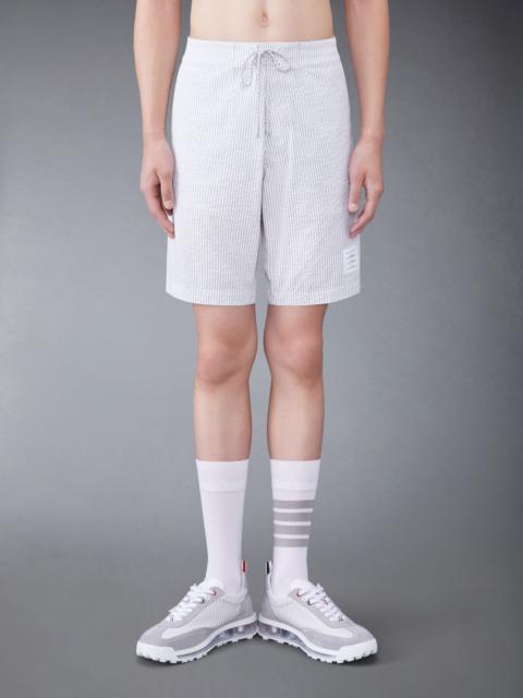 seersucker stripe-print swim shorts