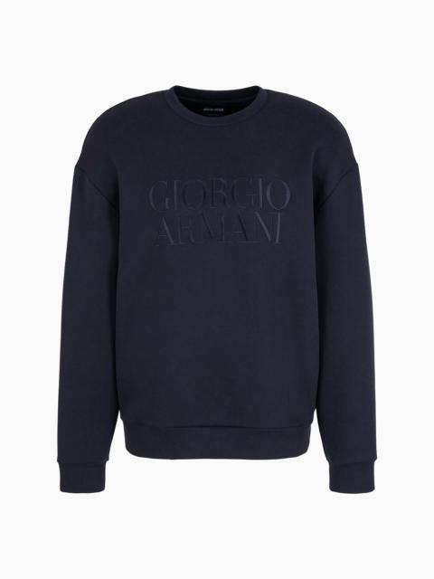 GIORGIO ARMANI Micro-modal, double-jersey crew-neck sweatshirt