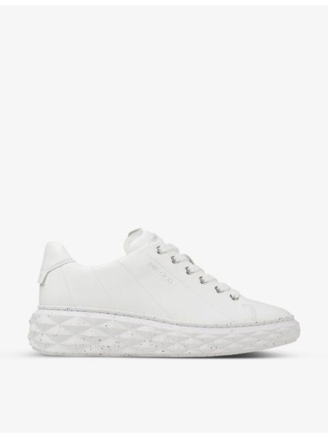 JIMMY CHOO Diamond Light Maxi branded leather low-top trainers
