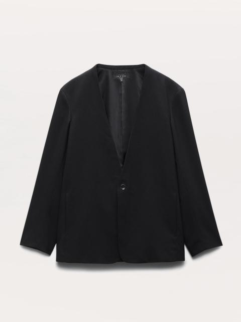 rag & bone Collarless Japanese Wool-Blend Ripstop Blazer