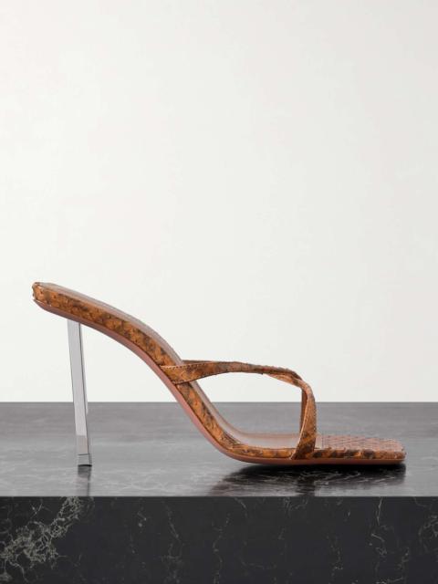 サンダル・ミュール AMINA MUADDI Silver Leather Cameron Thong Mules Amina Muaddi Silver Leather Cameron Thong Mules - Women – DE