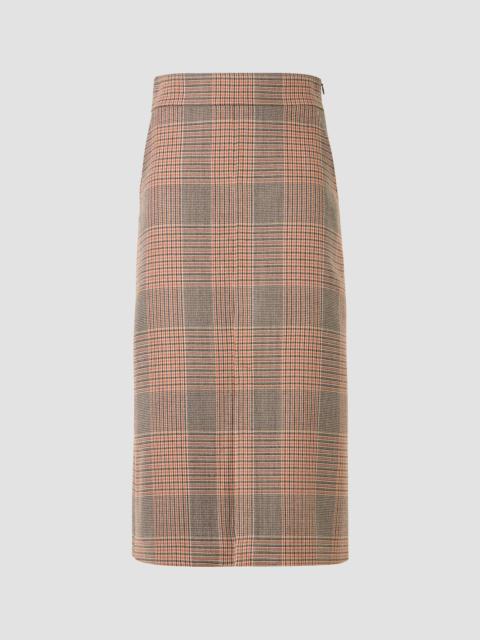 AKRIS Women's Chiaro Glen Check Wool-Blend Midi Skirt - Beige Mocca Orange
