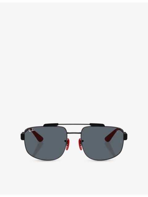 Ray-Ban RB3789M Square-Frame Metal Sunglasses