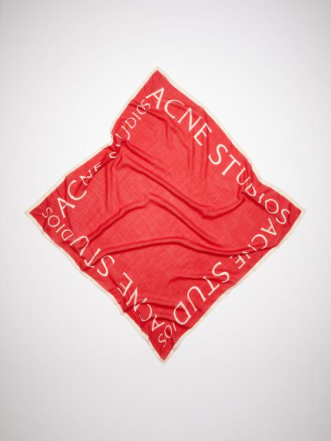 Logo wool square scarf - Cardinal red