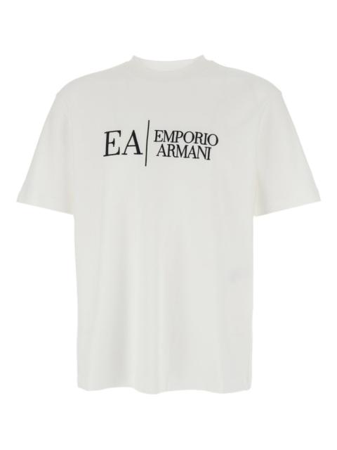 EMPORIO ARMANI crew-neck logo-embroidery T-shirt