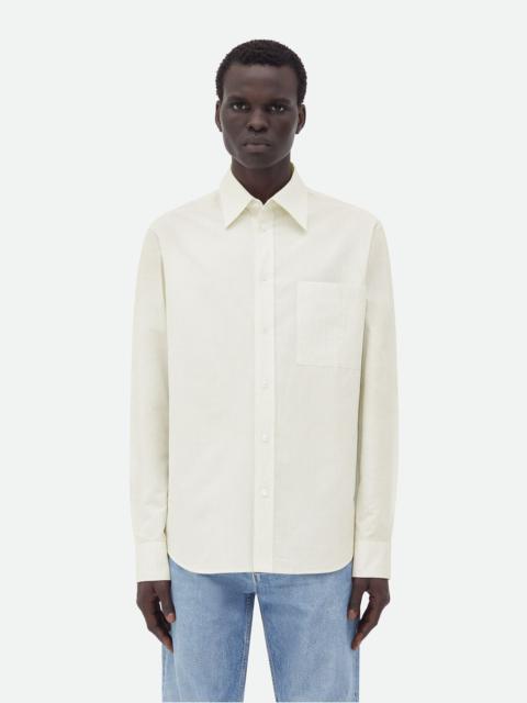 Bottega Veneta Cotton Linen Check Shirt With "BV" Embroidery