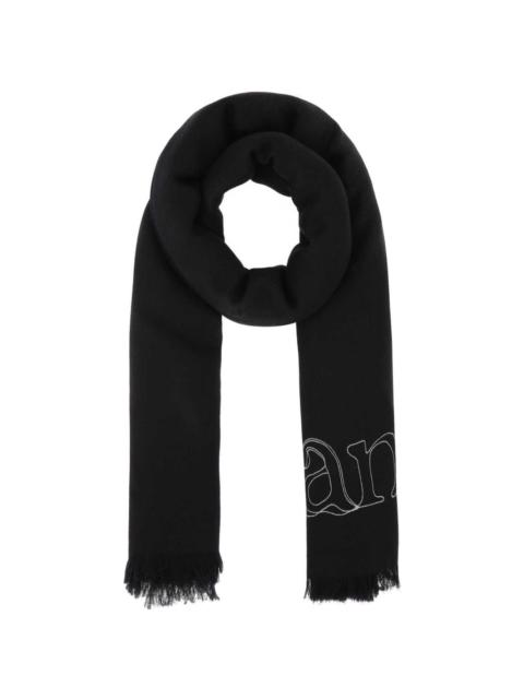 logo-print cashmere scarf