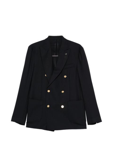 LARDINI double-breasted gold-tone blazer