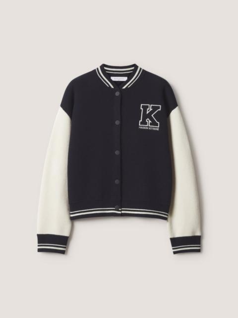 Maison Kitsuné COLLEGE KNITTED BOMBER CARDIGAN