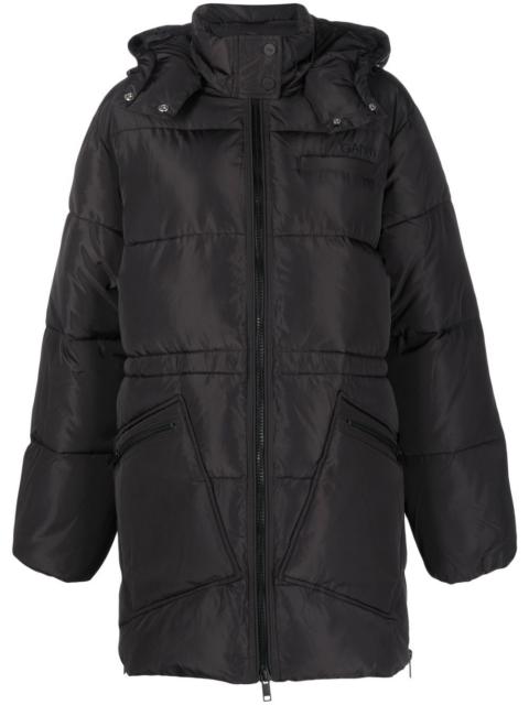 GANNI Oversized Tech puffer midi jacket