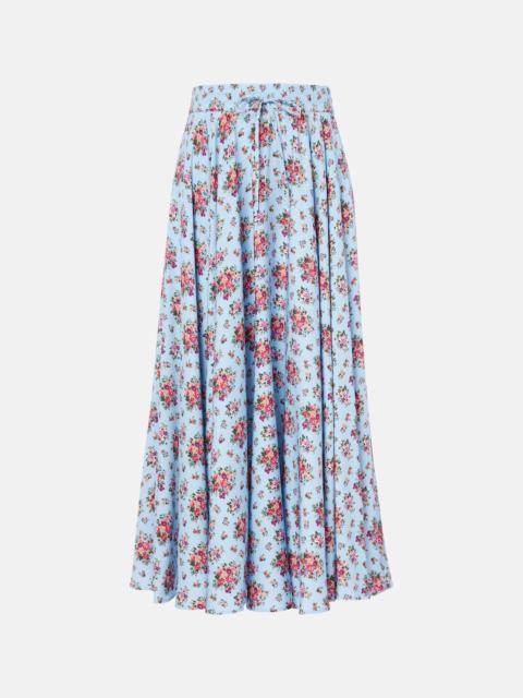 Dolce & Gabbana Floral silk-blend midi skirt