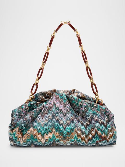 Missoni Ruched Zigzag Canvas Pouch Bag