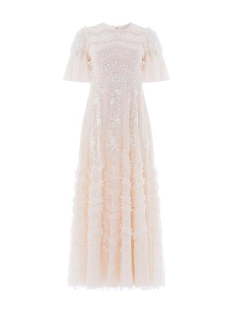 Needle & Thread Gianna Ruffle Short Sleeve Ankle Gown