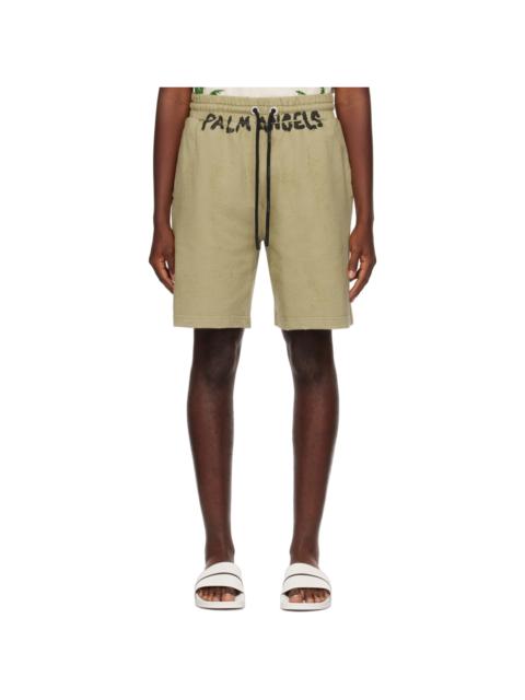 Palm Angels Khaki Faded Shorts