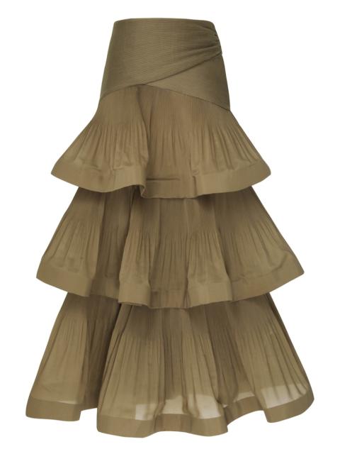 Zimmermann PLEATED TIERED SKIRT