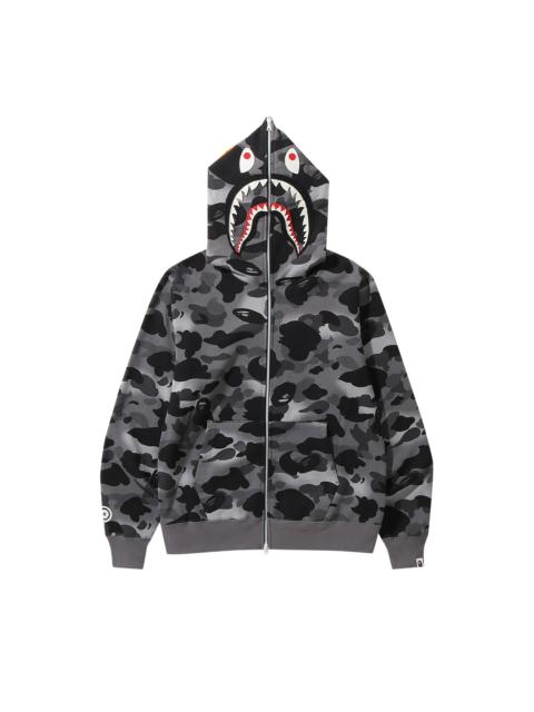 A BATHING APE® BAPE Grid Camo Shark Full Zip Hoodie 'Black'