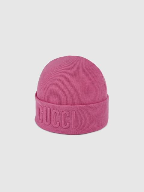 GUCCI Wool hat with Gucci embroidery