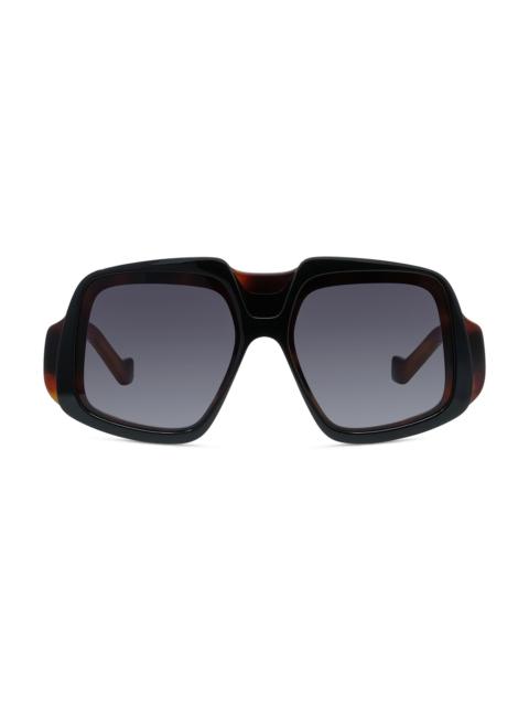 Loewe Men's Geometric Sunglasses - Dark Havana Gradient Smoke