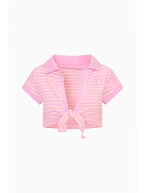 LoveShackFancy Waverlynn Cropped Terry Stripe Polo