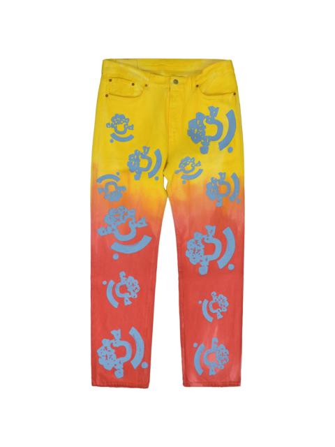 DENIM TEARS Bstroy 501 Jeans "Yellow / Red" DT742