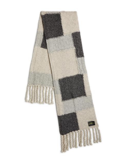 GANNI Women's Colorblocked Wool-Cotton Scarf - Multicolour