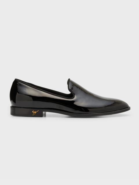 Giuseppe Zanotti Men's Heel-Logo Patent Leather Loafers
