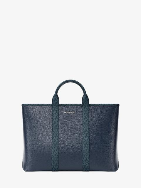 MICHAEL KORS Cooper Medium Pebbled Leather and Signature Logo Tote Bag