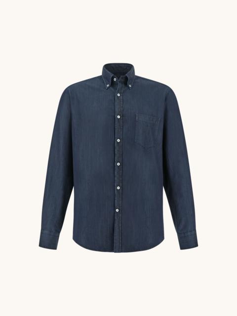 Paul & Shark X-SOFT SHIRT IN GIZA COTTON LIGHT DENIM