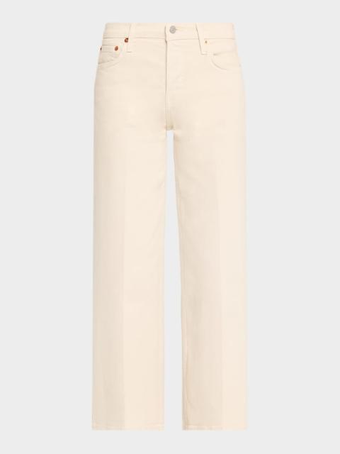 RE/DONE Mid-Rise Wide-Leg Crop Jeans