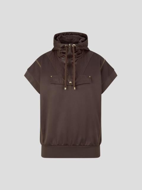 BOGNER Pauline Short-sleeved hoodie in Chocolate