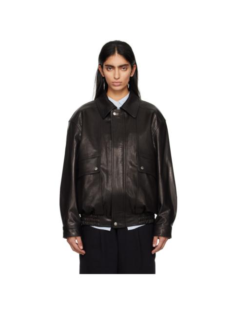 Dunst Black Oversized Leather Jacket