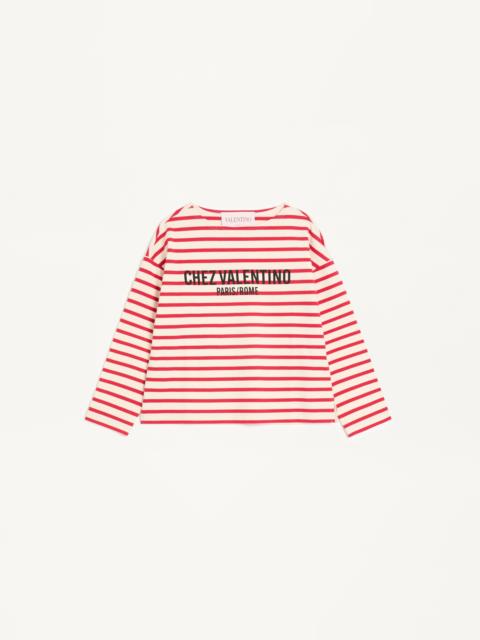 Valentino STRIPED JERSEY COTTON T-SHIRT
