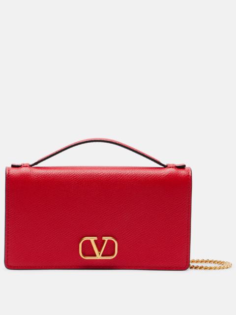Valentino VLogo Mini leather wallet on chain
