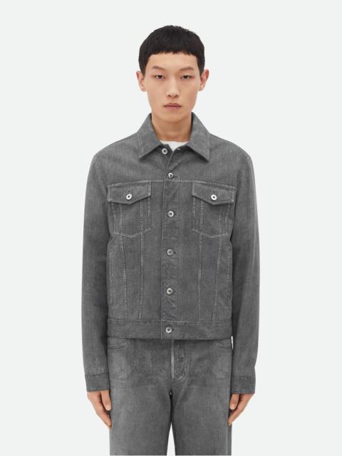 Bottega Veneta Printed Leather Denim Jacket