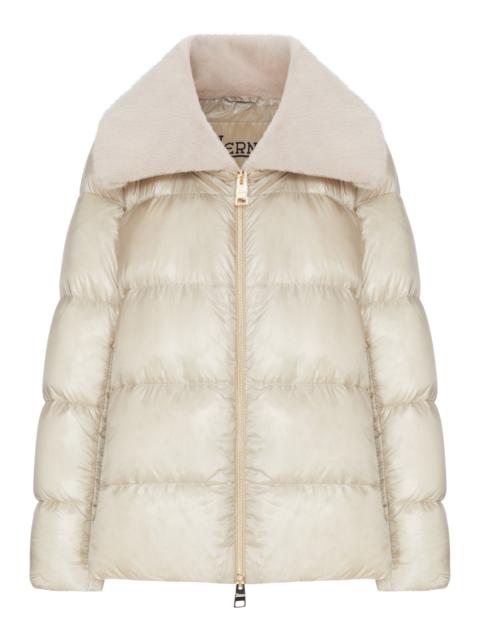 Herno SHINY DOWN JACKET WITH FUR COLLAR