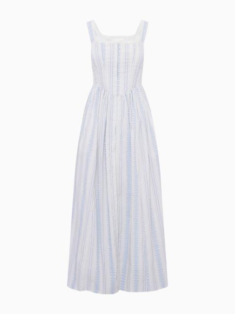 LoveShackFancy Majory Cotton Bustier Midi Dress