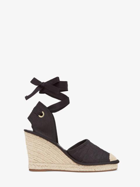 FENDI Black canvas espadrilles