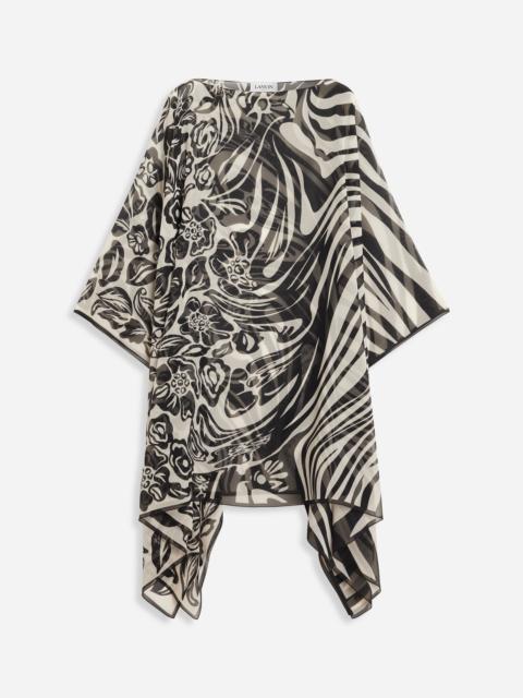 Lanvin FLOWER TO ZEBRA PRINTED SILK KAFTAN