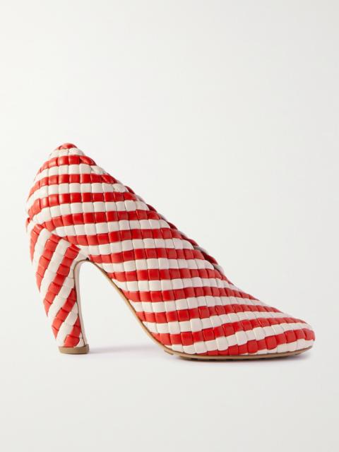 Bottega Veneta Canalazzo Striped Intrecciato Leather Pumps