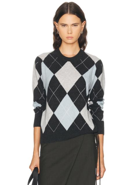 Enza Costa Cashmere Argyle Sweater
