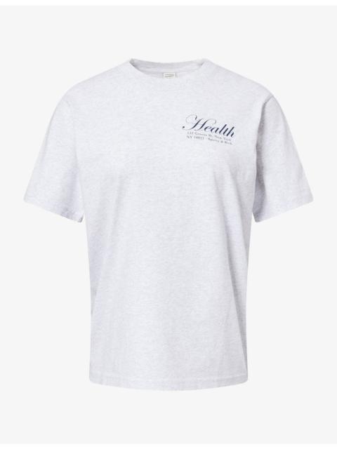 Sporty & Rich NY Health Brand-Print Cotton T-Shirt