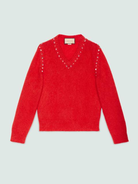 GUCCI Mohair sweater with studs